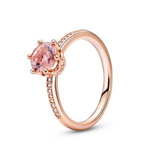 PANDORA PINK SPARKLING CROWN SOLITAIRE RING